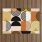 abstract checker lines modern Outdoor Rug Gallery Image 1