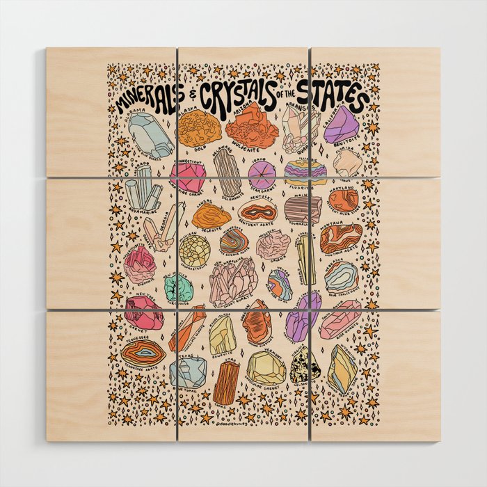 Crystals of the States Wood Wall Art Gallery Image 1