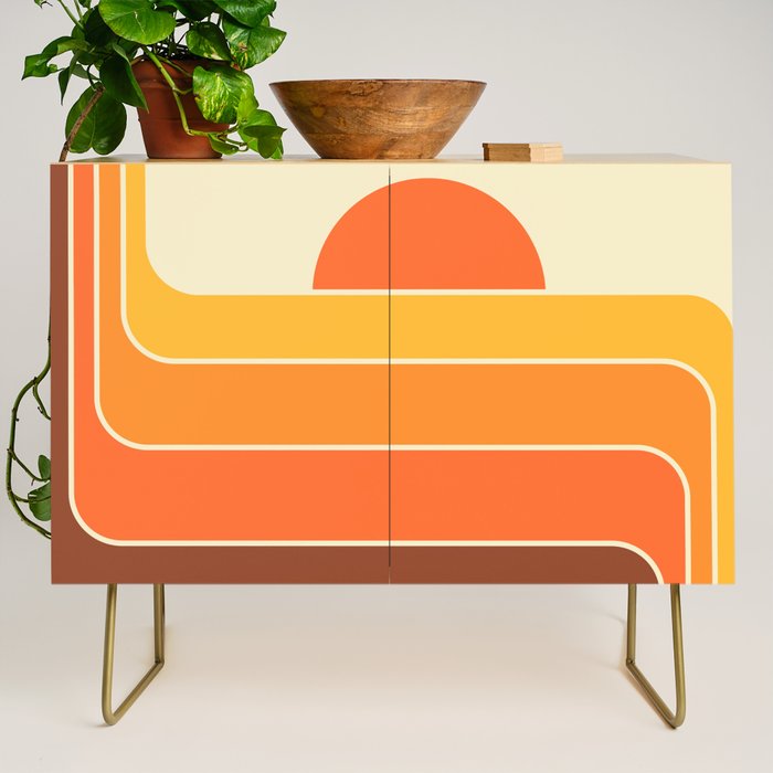 Retro Geometric Sun Set Design 421 Credenza Gallery Image 1
