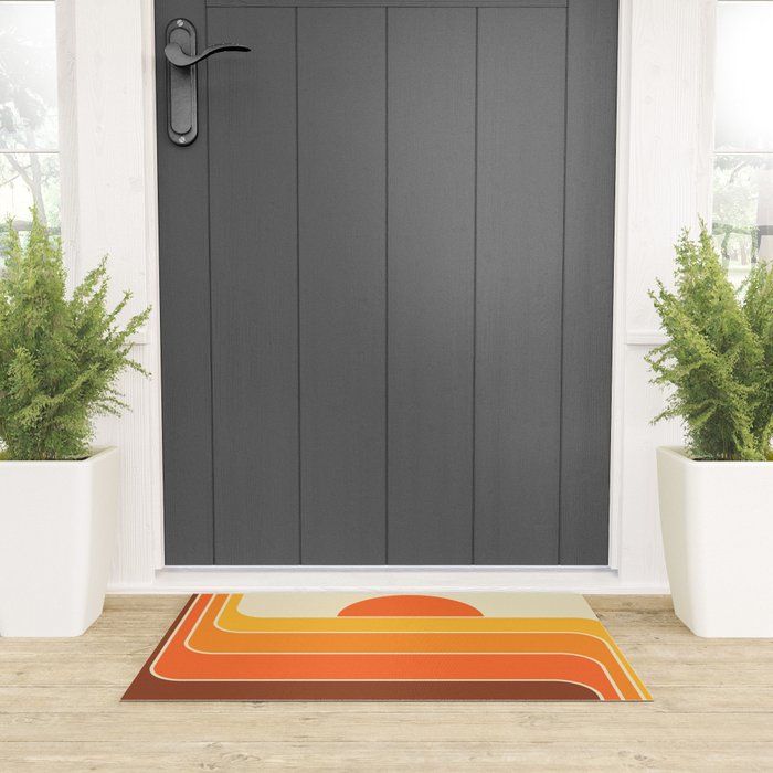 Retro Geometric Sun Set Design 421 Welcome Mat Gallery Image 3