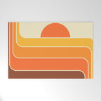 Retro Geometric Sun Set Design 421 Welcome Mat Gallery Image 1