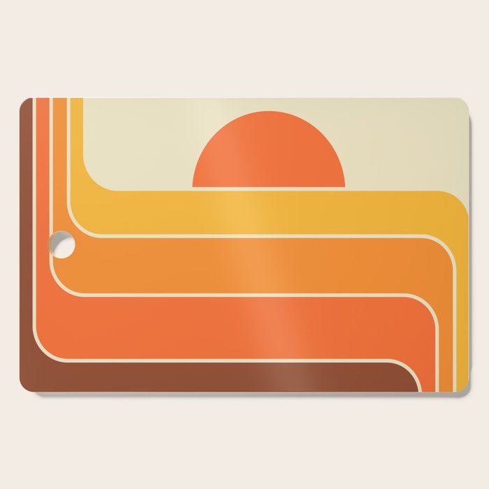 Retro Geometric Sun Set Design 421 Cutting Board Gallery Image 1