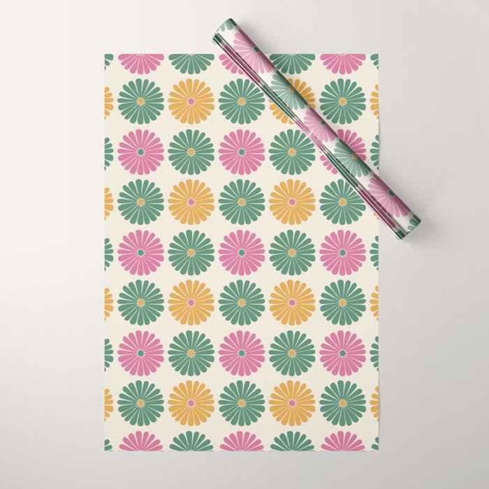 Retro Summer Daisies XI Wrapping Paper Gallery Image 1