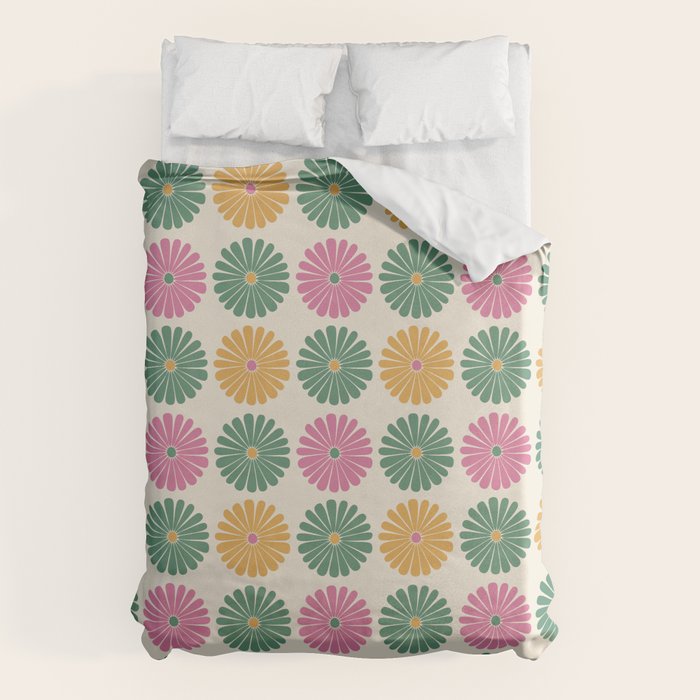 Retro Summer Daisies XI Duvet Cover Gallery Image 1