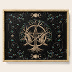 Tree of Life Pentagram Moon Ornament Serving Tray Gallery Image 1