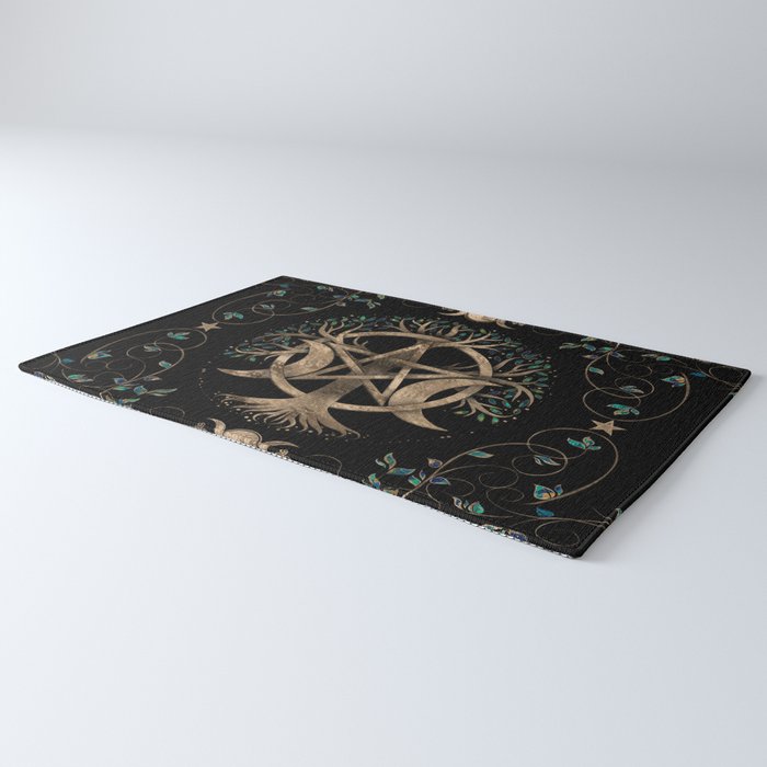 Tree of Life Pentagram Moon Ornament Rug Gallery Image 3