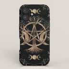 Tree of Life Pentagram Moon Ornament iPhone Case Gallery Image 1