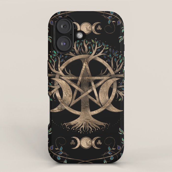 Tree of Life Pentagram Moon Ornament iPhone Case Gallery Image 1