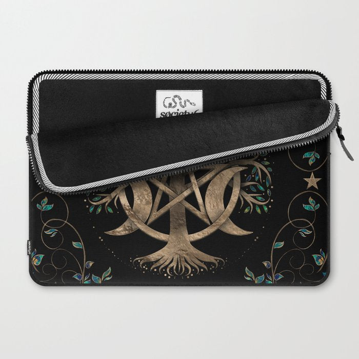 Tree of Life Pentagram Moon Ornament Laptop Sleeve Gallery Image 2