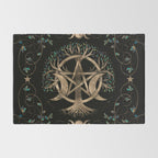 Tree of Life Pentagram Moon Ornament Rug Gallery Image 2