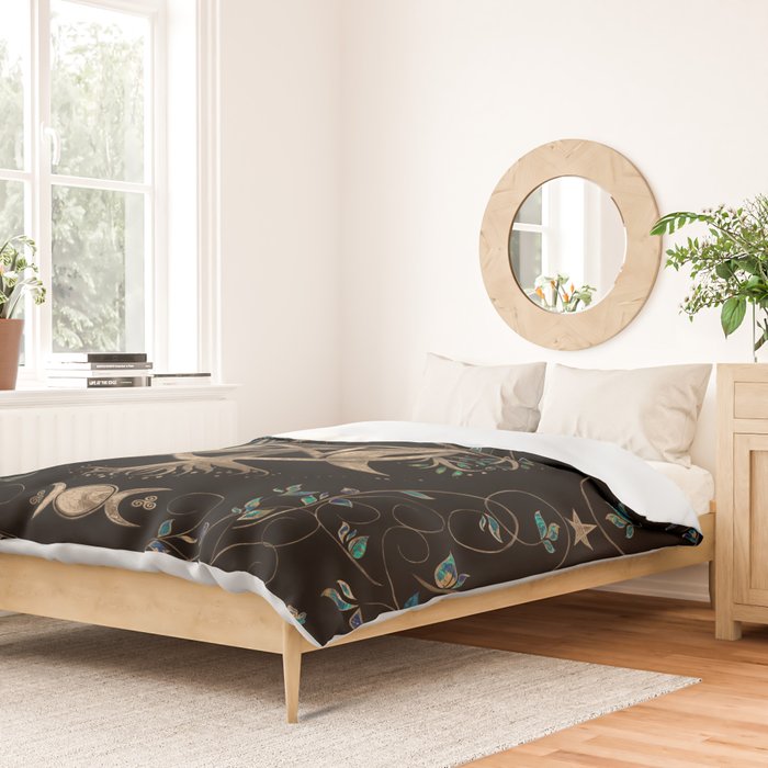 Tree of Life Pentagram Moon Ornament Duvet Cover Gallery Image 2