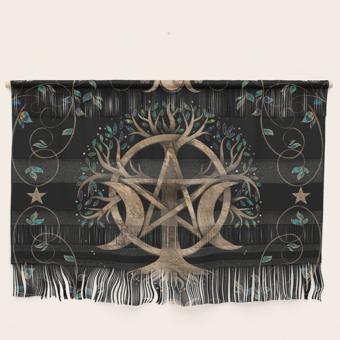 Tree of Life Pentagram Moon Ornament Wall Hanging Gallery Image 1