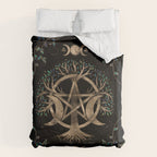 Tree of Life Pentagram Moon Ornament Duvet Cover Gallery Image 6