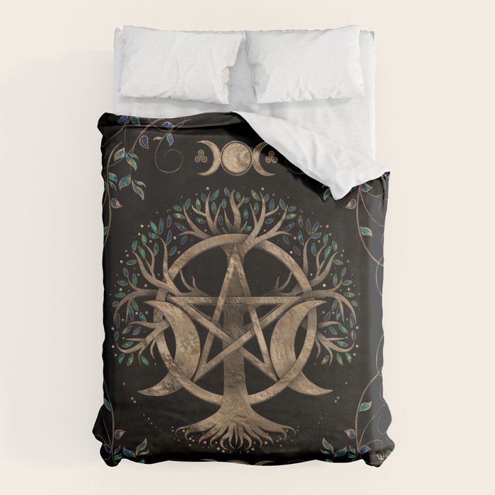 Tree of Life Pentagram Moon Ornament Duvet Cover Gallery Image 6