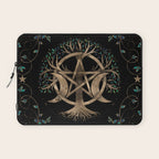 Tree of Life Pentagram Moon Ornament Laptop Sleeve Gallery Image 1