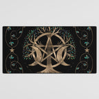 Tree of Life Pentagram Moon Ornament Desk Mat Gallery Image 3