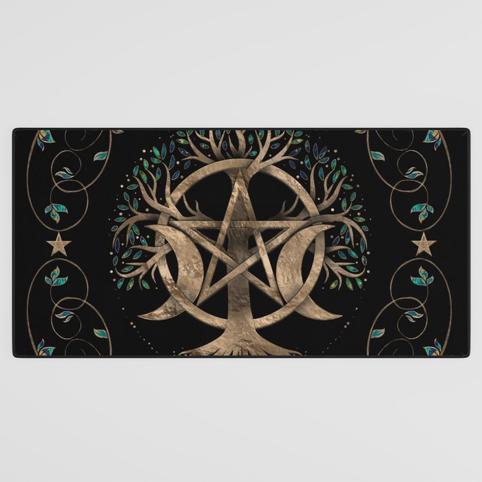 Tree of Life Pentagram Moon Ornament Desk Mat Gallery Image 3