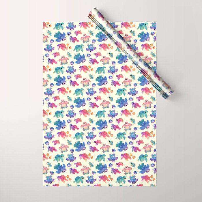 Sea turtle - bright Wrapping Paper Gallery Image 1