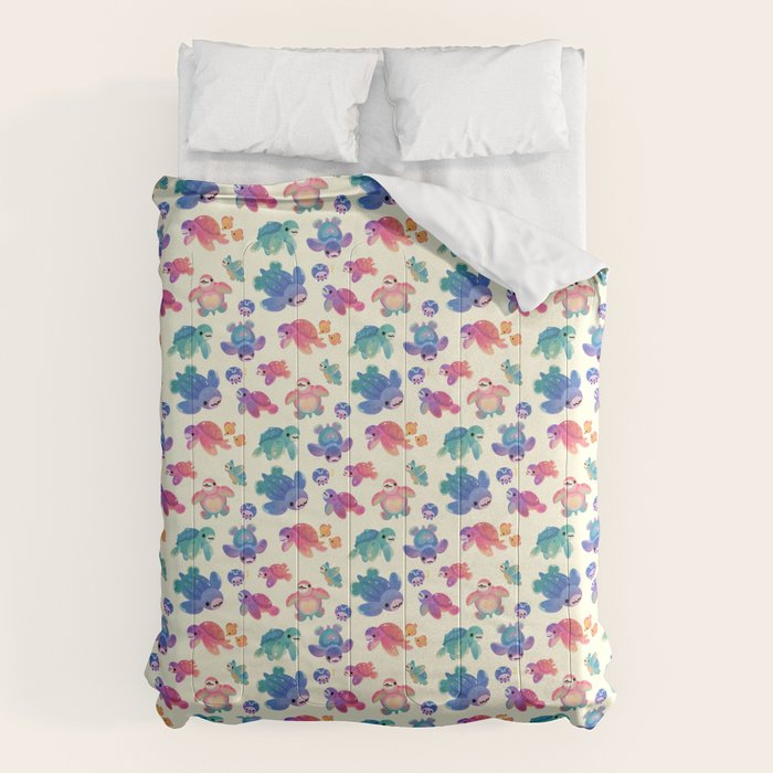 Sea turtle - bright Comforter Gallery Image 1