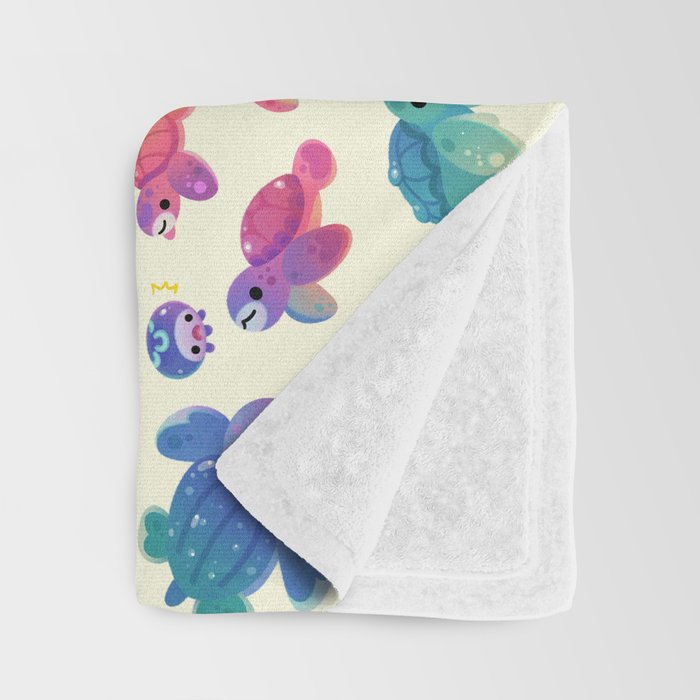 Sea turtle - bright Throw Blanket Gallery Image 3