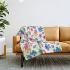 Sea turtle - bright Throw Blanket Gallery Image 1