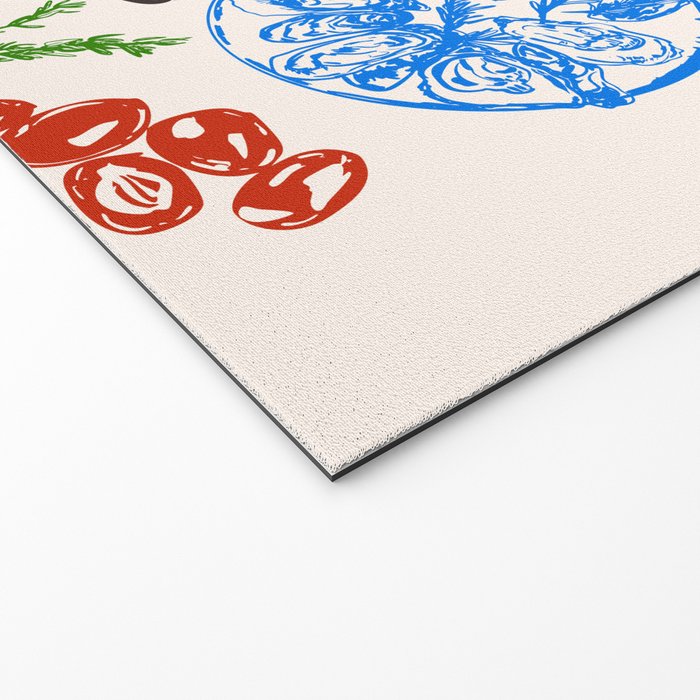 Italy Food Illustration Colorful Handdrawn Mediterranean Cuisine Welcome Mat Gallery Image 2