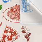 Italy Food Illustration Colorful Handdrawn Mediterranean Cuisine Wall Tapestry Gallery Image 3