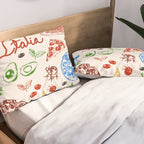 Italy Food Illustration Colorful Handdrawn Mediterranean Cuisine Pillow Sham Gallery Image 2