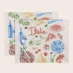 Italy Food Illustration Colorful Handdrawn Mediterranean Cuisine Placemat Gallery Image 1