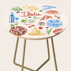 Italy Food Illustration Colorful Handdrawn Mediterranean Cuisine Side Table Gallery Image 2