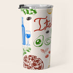 Italy Food Illustration Colorful Handdrawn Mediterranean Cuisine Travel Mug Gallery Image 3