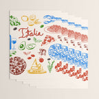 Italy Food Illustration Colorful Handdrawn Mediterranean Cuisine Wrapping Paper Gallery Image 3