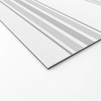 Farmhouse Ticking Stripes in Gray on White Welcome Mat Gallery Image 2