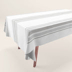 Farmhouse Ticking Stripes in Gray on White Tablecloth Gallery Image 1