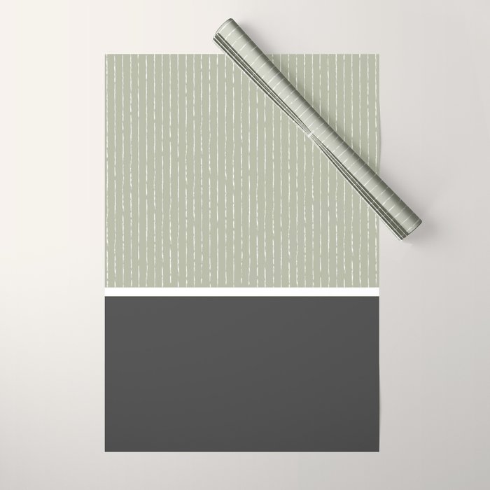 Linen Sage and Gray Wrapping Paper Gallery Image 1