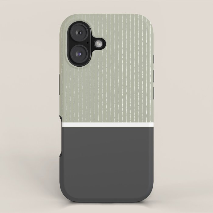 Linen Sage and Gray iPhone Case Gallery Image 1