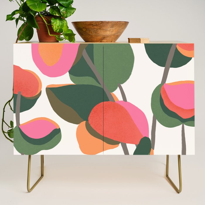 Abstract Eucalyptus Leaves III Credenza Gallery Image 1