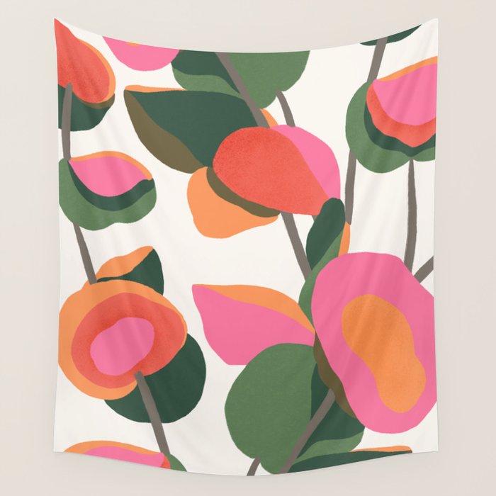 Abstract Eucalyptus Leaves III Wall Tapestry Gallery Image 1