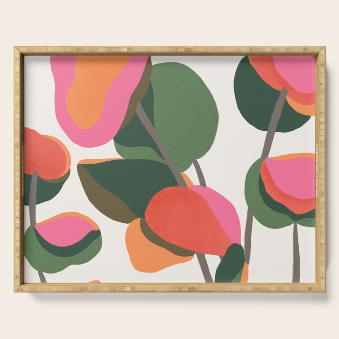 Abstract Eucalyptus Leaves III Serving Tray Gallery Image 1