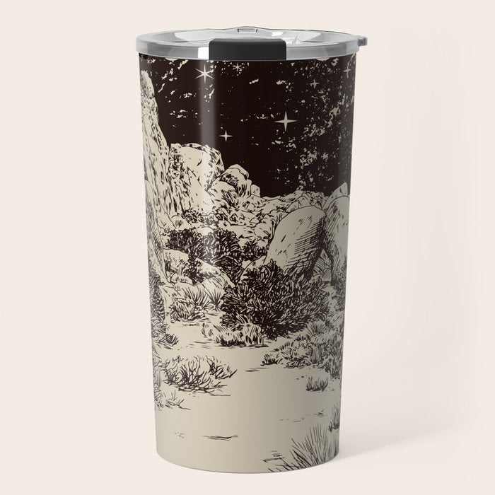 The Moon Tarot Card Poster. Mystic Landscape. Esoteric tarot. Dark moon Travel Mug Gallery Image 1