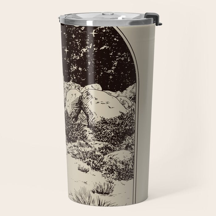 The Moon Tarot Card Poster. Mystic Landscape. Esoteric tarot. Dark moon Travel Mug Gallery Image 2