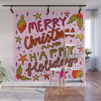 Merry Christmas and Happy Holidays Wall Mural Gallery Image 1