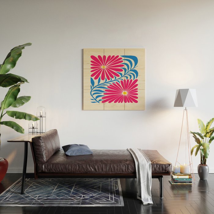 Viva Magenta Daisies Wood Wall Art Gallery Image 2