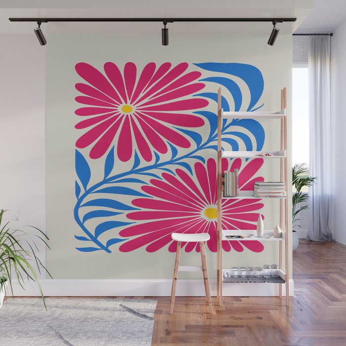 Viva Magenta Daisies Wall Mural Gallery Image 1