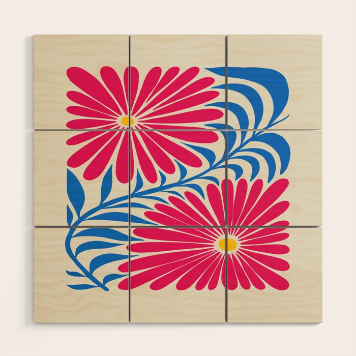 Viva Magenta Daisies Wood Wall Art Gallery Image 1