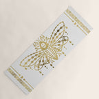 Death's Head Hawkmoth - Gold Palette Yoga Mat Gallery Image 1