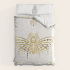 Death's Head Hawkmoth - Gold Palette Comforter Gallery Image 6