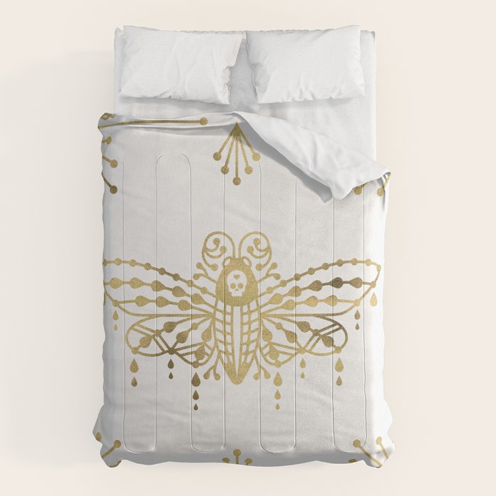 Death's Head Hawkmoth - Gold Palette Comforter Gallery Image 6