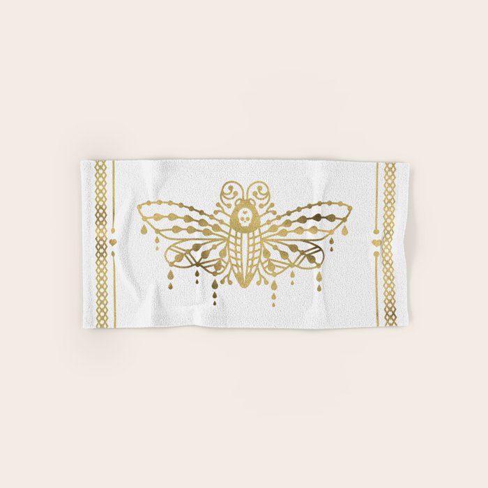 Death's Head Hawkmoth - Gold Palette Bath Towel Gallery Image 1
