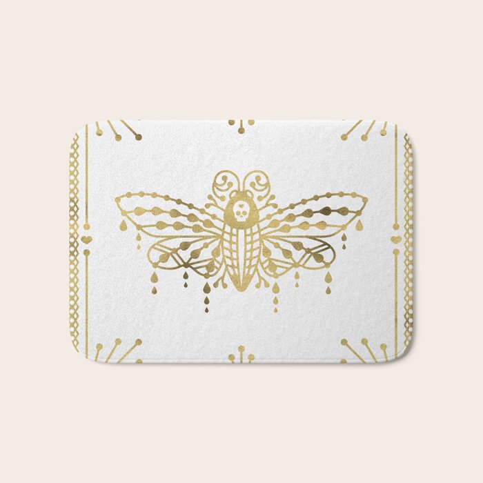 Death's Head Hawkmoth - Gold Palette Bath Mat Gallery Image 1